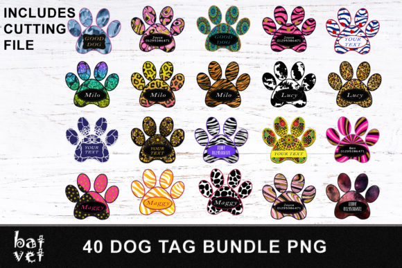 Download Paw Print Dog Tag Sublimation Bundle PNG - Print Collection