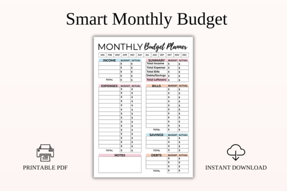 Download Smart Monthly Budget Planner Printable - Print Collection