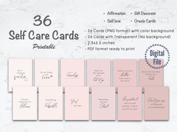 Download Self Care Affirmation Printable Cards - Print Collection