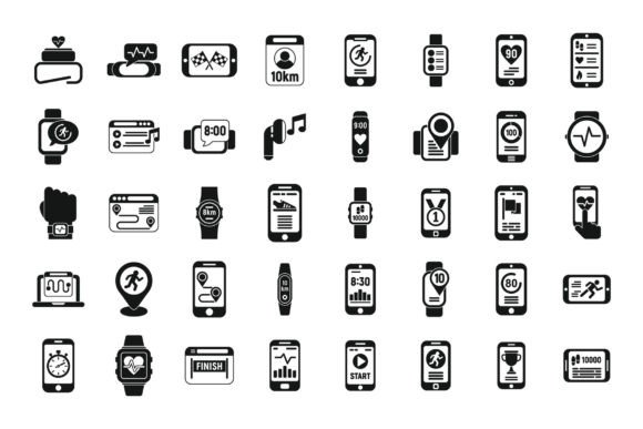Download Runner App Icons Set Simple Vector. Body - App icons Collection