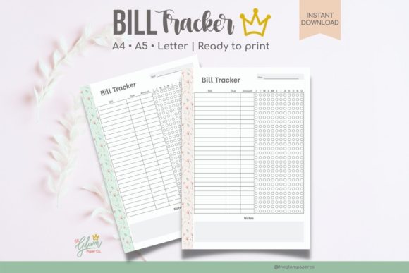 Download Bill Tracker Printable Planner Insert - Print Collection