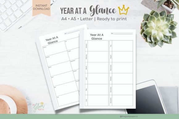 Download Year at a Glance Printable Planner - Print Collection