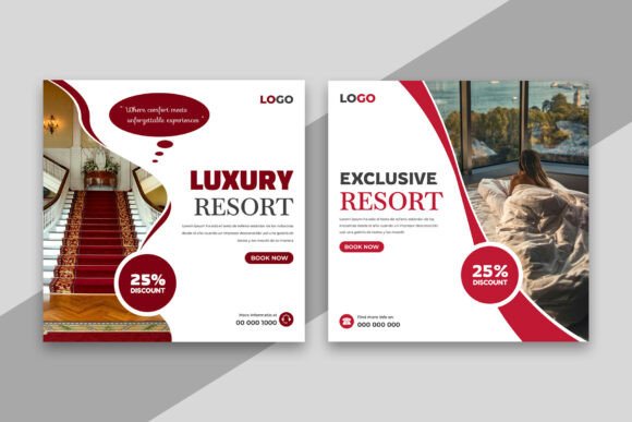 Download Luxury Hotels Social Media Post Banner - Premium Resources