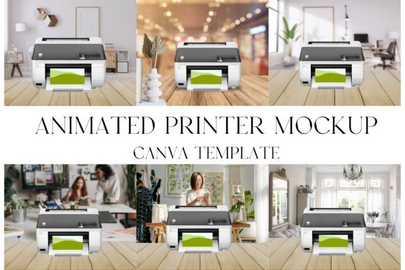 Download Animated Printer Mockup, Canva Mockup - Print Collection