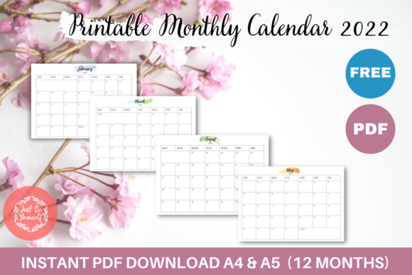 Download FREE Printable Monthly Calendar 2022 - Print Collection