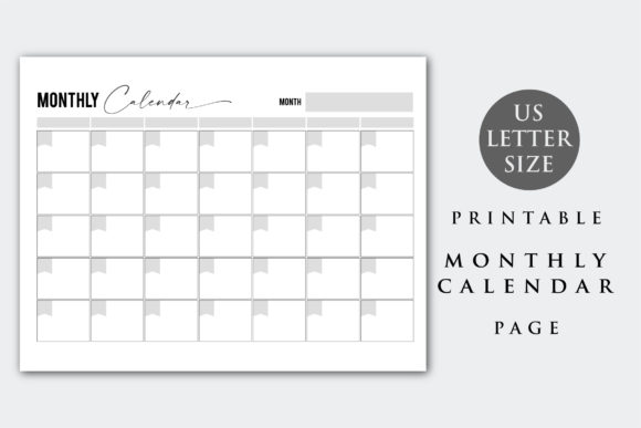 Download Printable Letter Size Monthly Calendar - Print Collection