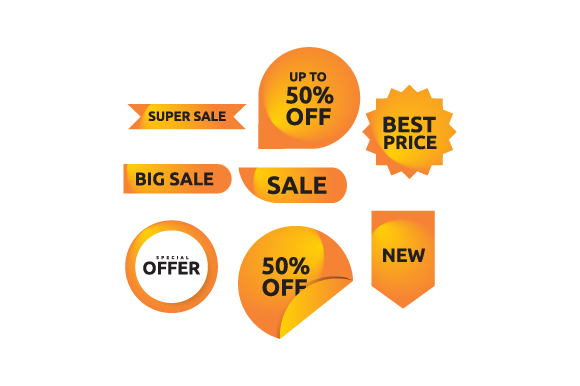 Download Collection of Sales Label Design Isolate - Label design Collection