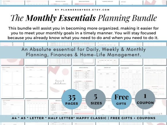 Download Printable Monthly Planner Monthly Budget - Print Collection