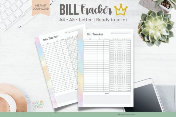 Download Bill Tracker Printable Planner Insert - Print Collection