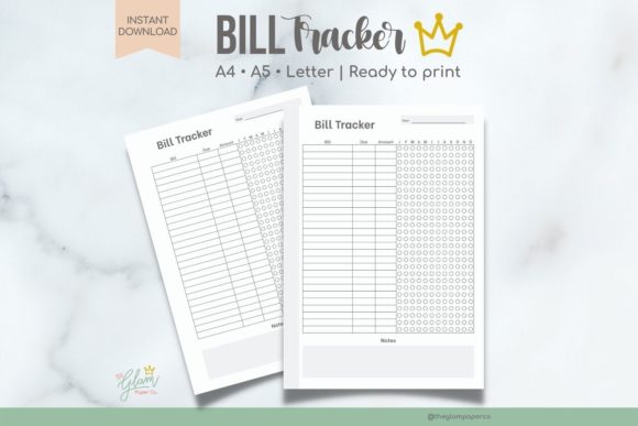 Download Bill Tracker Printable Planner Insert - Print Collection