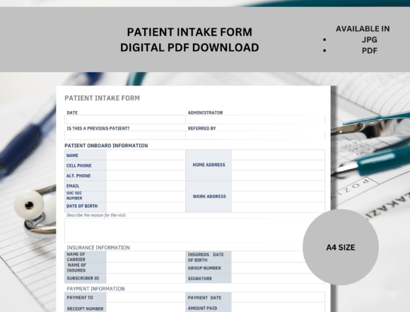 Download Patient Intake Form(Printable+ Fillable) - Print Collection